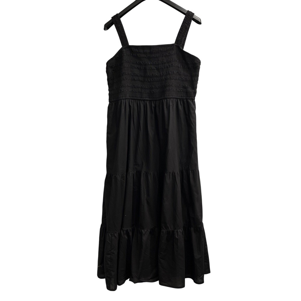 Lea Dress Black Smocked Tiered‎ Maxi Sundress Size 2X Beachy Boho Coastal Resort